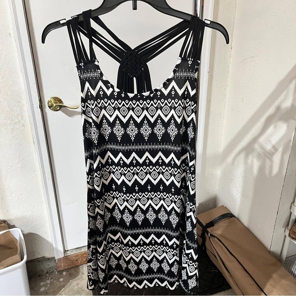 Pact Black and White Halter Swim Coverup